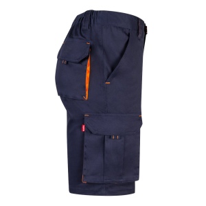 VL HEMERA. Bermuda stretch bicolore, multipoches (240g/m²), en coton (46%), EME (38%) et polyester (16%) 30