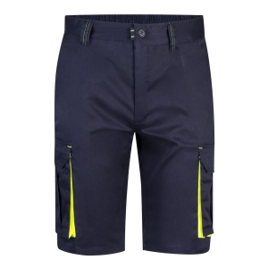 VL HEMERA. Bermuda stretch bicolore, multipoches (240g/m²), en coton (46%), EME (38%) et polyester (16%) 3