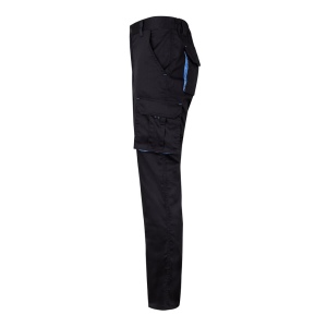 VL FIDES. Pantalon stretch bicolore, multipoches (240g/m²), en coton (46%), EME (38%) et polyester (16%) 36