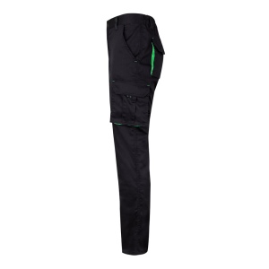 VL FIDES. Pantalon stretch bicolore, multipoches (240g/m²), en coton (46%), EME (38%) et polyester (16%) 60