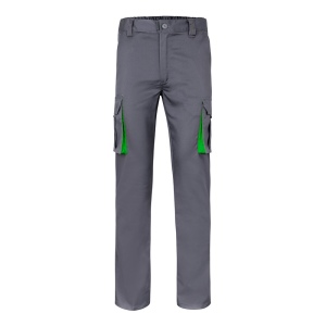 VL FIDES. Pantalon stretch bicolore, multipoches (240g/m²), en coton (46%), EME (38%) et polyester (16%) 16
