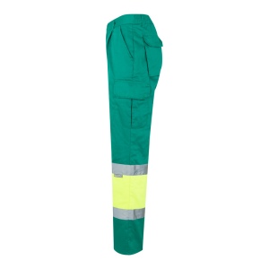 VL ATHENA. Pantalon bicolore en sergé (210g/m²), doublé, multi-poches, en coton (20%) et polyester (80%) 32