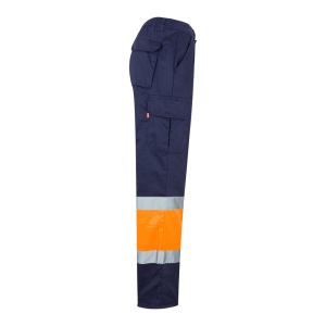 VL ATHENA. Pantalon bicolore en sergé (210g/m²), doublé, multi-poches, en coton (20%) et polyester (80%) 38