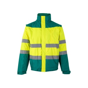 VL JUPITER LARGE. Veste rembourrée bicolore (180g/m²) en polyester (100%), avec finition PU 4