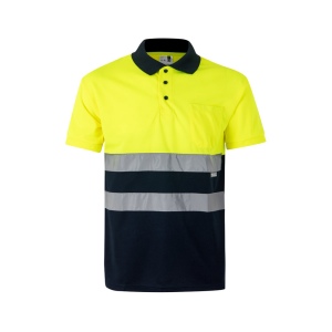 VL CUPID. Polo piqué bicolore (160g/m²) à manches courtes, en polyester (100%) 3