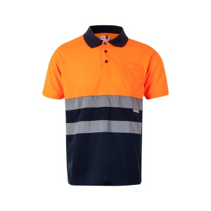 VL CUPID LARGE. Polo bicolore (160g/m²) à manches courtes, en polyester (100%) 7