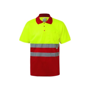 VL CUPID LARGE. Polo bicolore (160g/m²) à manches courtes, en polyester (100%) 4