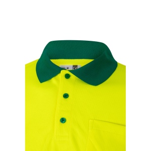 VL VULCAN. Polo bicolore (160g/m²) à manches longues, en polyester (100%) 30