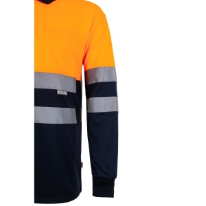 VL VULCAN. Polo bicolore (160g/m²) à manches longues, en polyester (100%) 35