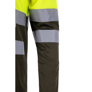 VL VULCAN. Polo bicolore (160g/m²) à manches longues, en polyester (100%) 43