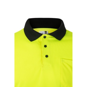 VL VULCAN. Polo bicolore (160g/m²) à manches longues, en polyester (100%) 14