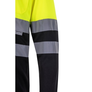 VL VULCAN. Polo bicolore (160g/m²) à manches longues, en polyester (100%) 15