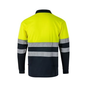 VL VULCAN. Polo bicolore (160g/m²) à manches longues, en polyester (100%) 16