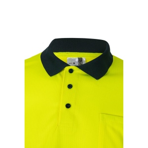 VL VULCAN. Polo bicolore (160g/m²) à manches longues, en polyester (100%) 18