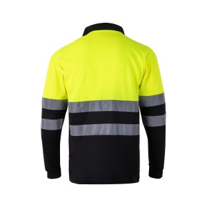 VL VULCAN LARGE. Polo bicolore (160g/m²) à manches longues, en polyester (100%) 11