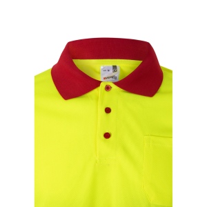 VL VULCAN LARGE. Polo bicolore (160g/m²) à manches longues, en polyester (100%) 21