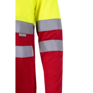 VL VULCAN LARGE. Polo bicolore (160g/m²) à manches longues, en polyester (100%) 22
