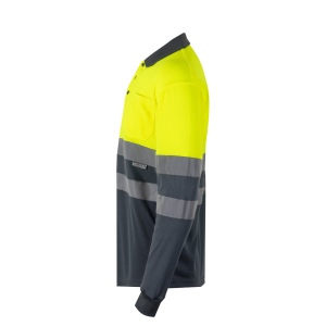 VL VULCAN LARGE. Polo bicolore (160g/m²) à manches longues, en polyester (100%) 24