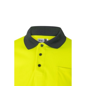 VL VULCAN LARGE. Polo bicolore (160g/m²) à manches longues, en polyester (100%) 25