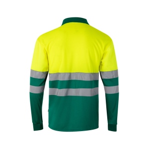 VL VULCAN LARGE. Polo bicolore (160g/m²) à manches longues, en polyester (100%) 27