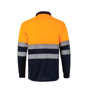 VL VULCAN LARGE. Polo bicolore (160g/m²) à manches longues, en polyester (100%) 31