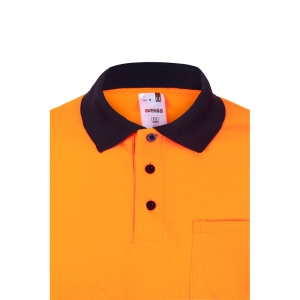VL VULCAN LARGE. Polo bicolore (160g/m²) à manches longues, en polyester (100%) 33