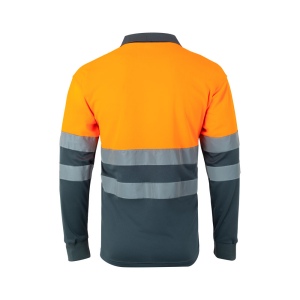 VL VULCAN LARGE. Polo bicolore (160g/m²) à manches longues, en polyester (100%) 35