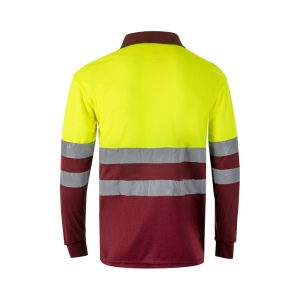 VL VULCAN LARGE. Polo bicolore (160g/m²) à manches longues, en polyester (100%) 43