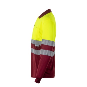 VL VULCAN LARGE. Polo bicolore (160g/m²) à manches longues, en polyester (100%) 44