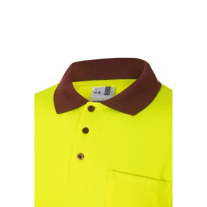 VL VULCAN LARGE. Polo bicolore (160g/m²) à manches longues, en polyester (100%) 45