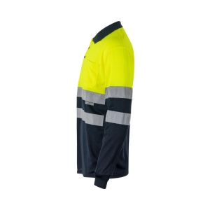 VL VULCAN LARGE. Polo bicolore (160g/m²) à manches longues, en polyester (100%) 16