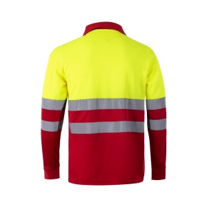 VL VULCAN LARGE. Polo bicolore (160g/m²) à manches longues, en polyester (100%) 19
