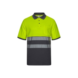 VL ACHELOUS. Polo piqué bicolore (150g/m²) à manches courtes, en coton (55%) et polyester (45%) 3