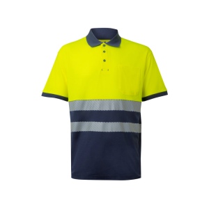 VL ACHELOUS. Polo piqué bicolore (150g/m²) à manches courtes, en coton (55%) et polyester (45%) 2
