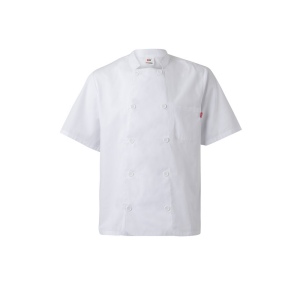 VL DURGA. Veste de cuisine à manches courtes en popeline (110g/m²), en coton (35%) et polyester (65%) 3