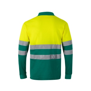 VL PLUTO. Polo piqué bicolore (150g/m²) à manches longues, en coton (55%) et polyester (45%) 14