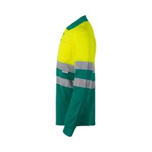 VL PLUTO LARGE. Polo piqué bicolore (150g/m²) à manches longues, en coton (55%) et polyester (45%) 15