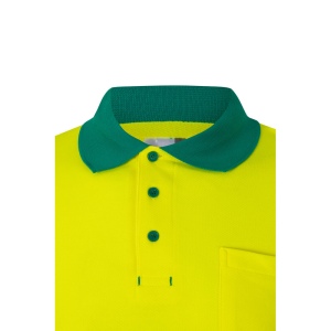 VL PLUTO LARGE. Polo piqué bicolore (150g/m²) à manches longues, en coton (55%) et polyester (45%) 17