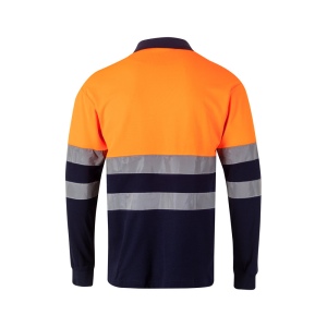 VL PLUTO LARGE. Polo piqué bicolore (150g/m²) à manches longues, en coton (55%) et polyester (45%) 18