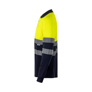 VL PLUTO LARGE. Polo piqué bicolore (150g/m²) à manches longues, en coton (55%) et polyester (45%) 7