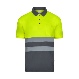 VL FORTUNA. Polo Bird-eye (140g/m²) à manches courtes, en polyester (100%) 3