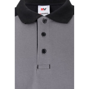 VL VELES. Polo piqué bicolore stretch (200g/m²), manches courtes, en polyester (96%) et élasthanne (4%) 19