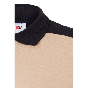 VL VELES. Polo piqué bicolore stretch (200g/m²), manches courtes, en polyester (96%) et élasthanne (4%) 22