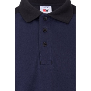 VL VELES. Polo piqué bicolore stretch (200g/m²), manches courtes, en polyester (96%) et élasthanne (4%) 10