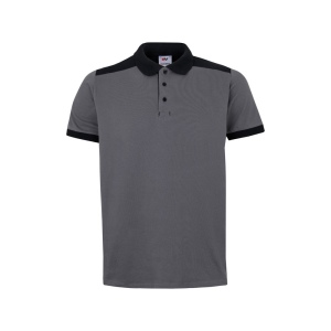 VL VELES. Polo piqué bicolore stretch (200g/m²), manches courtes, en polyester (96%) et élasthanne (4%) 4