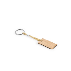 HOPPS. Porte-clés rectangulaire en bambou avec cordon en PET 2
