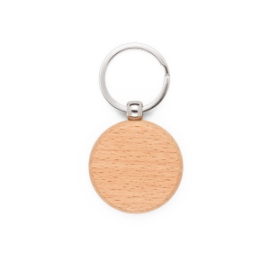 STEWIE ROUND. Porte-clés rond en bois de hêtre 3