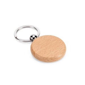 STEWIE ROUND. Porte-clés rond en bois de hêtre 2
