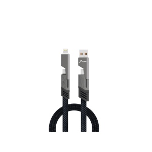 Câble universel 4 en 1 'Orlando', 1m, gris anthracite 4