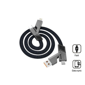 Câble universel 4 en 1 'Orlando', 1m, gris anthracite 2
